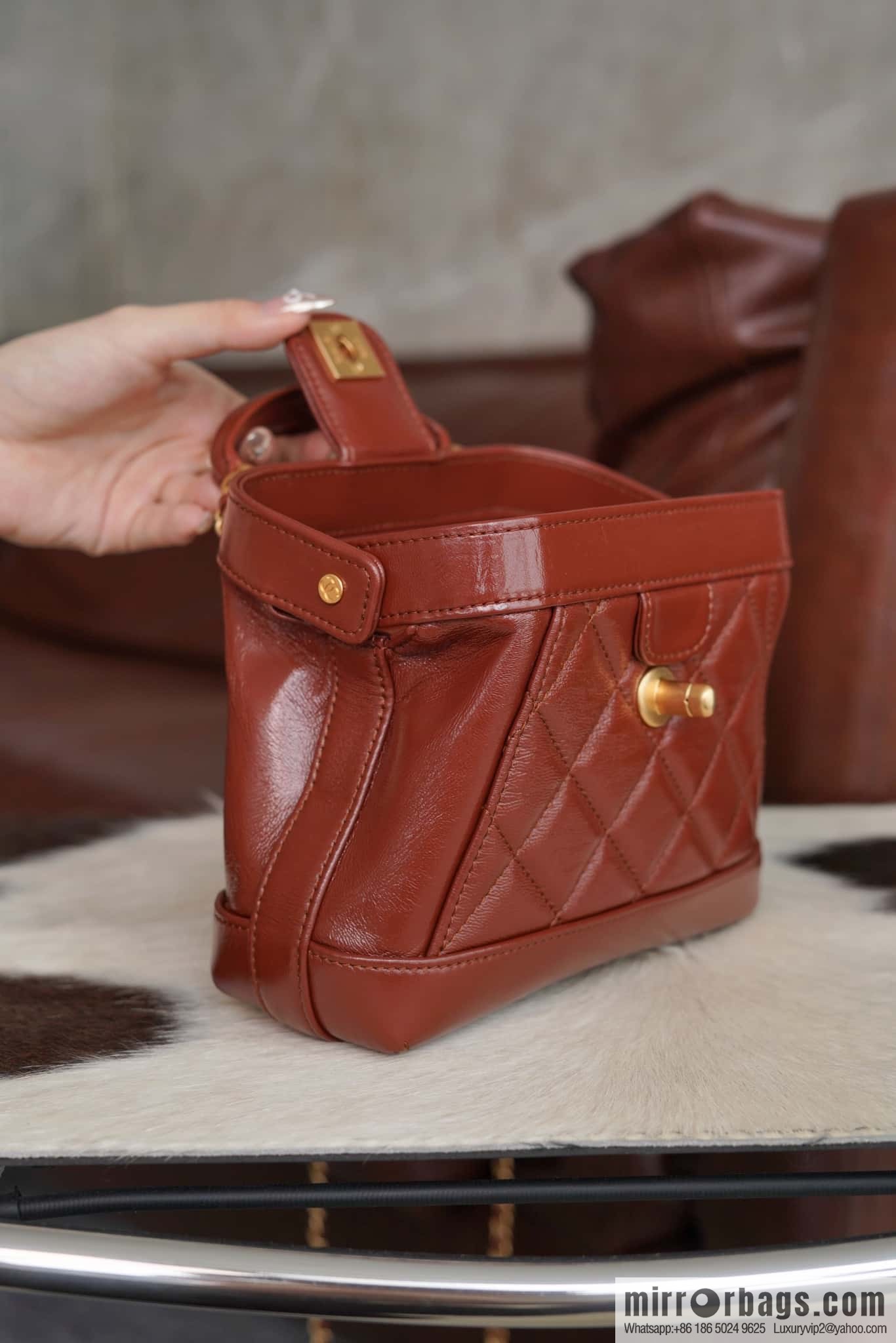 CHANEL 24A Superior Handicraft Doctor Doctor Bag, Small, Caramel AS4958