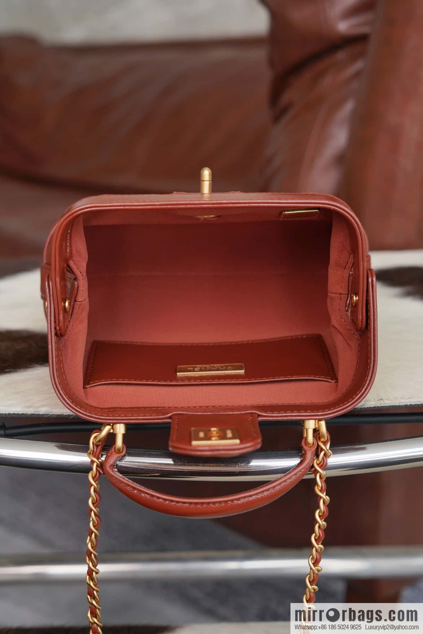 CHANEL 24A Superior Handicraft Doctor Doctor Bag, Small, Caramel AS4958