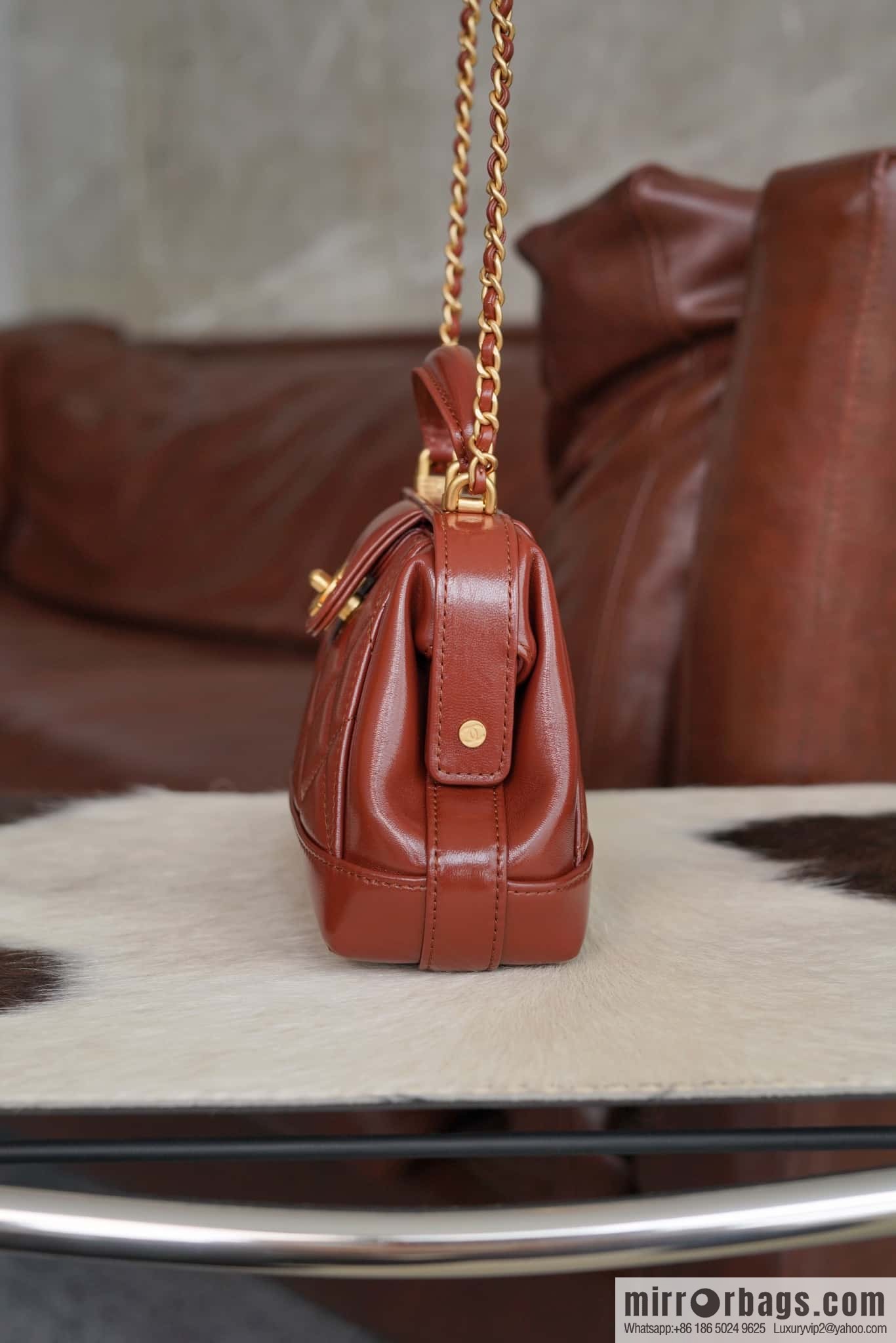 CHANEL 24A Superior Handicraft Doctor Doctor Bag, Small, Caramel AS4958