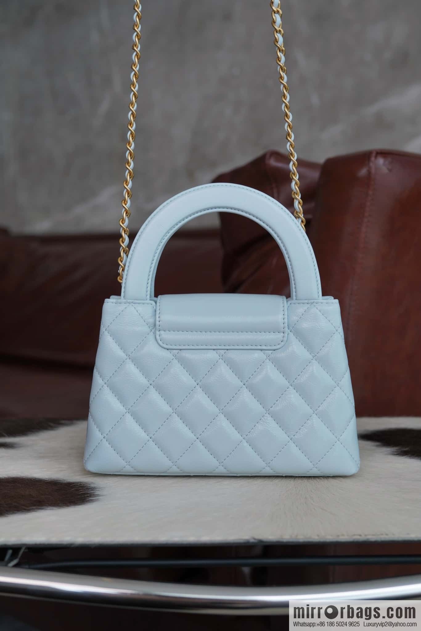 CHANEL 24S New Color Kelly Handle Bag, Large, Glacier Blue AS4416