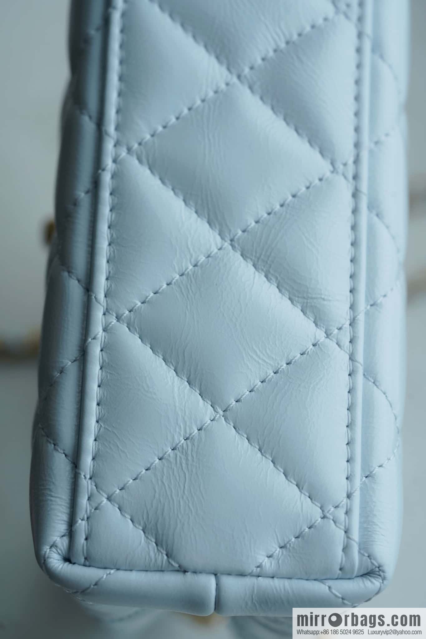 CHANEL 24S New Color Kelly Handle Bag, Large, Glacier Blue AS4416
