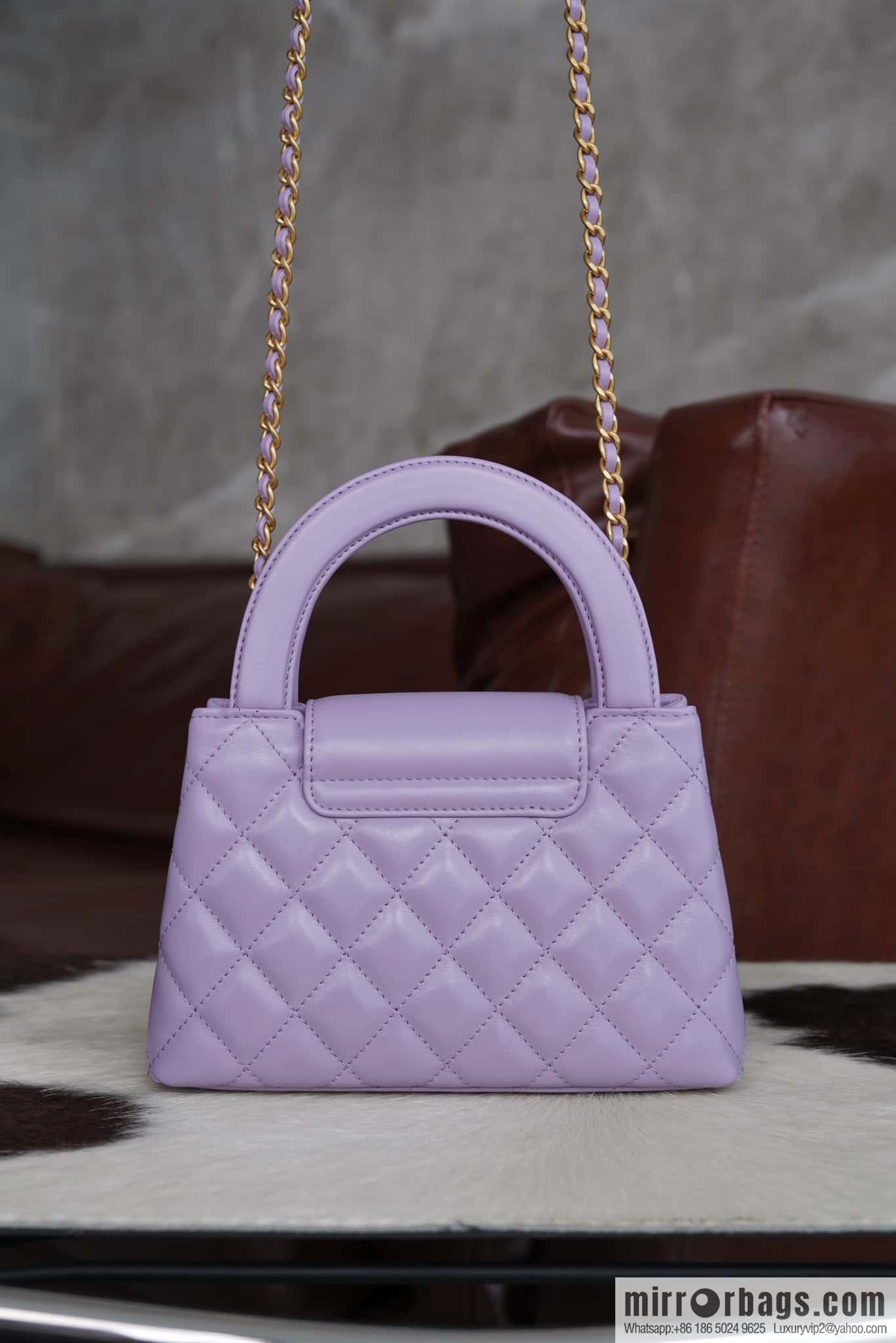 CHANEL 24S New Color Kelly Handle Bag, Large, Taro Purple AS4416