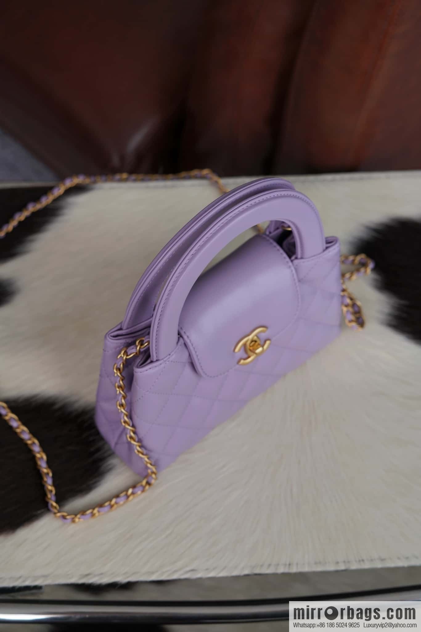 CHANEL 24S New Color Kelly Handle Bag, Large, Taro Purple AS4416