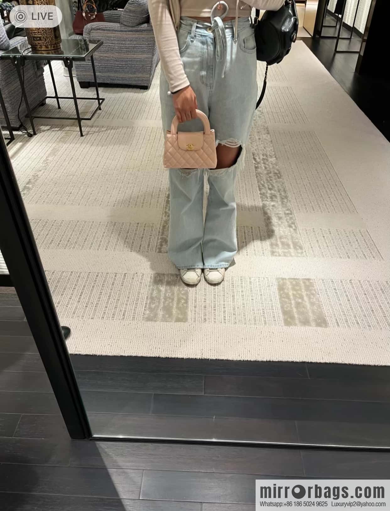 CHANEL 24S New Color Kelly Handle Bag, Large, Light Pink AS4416