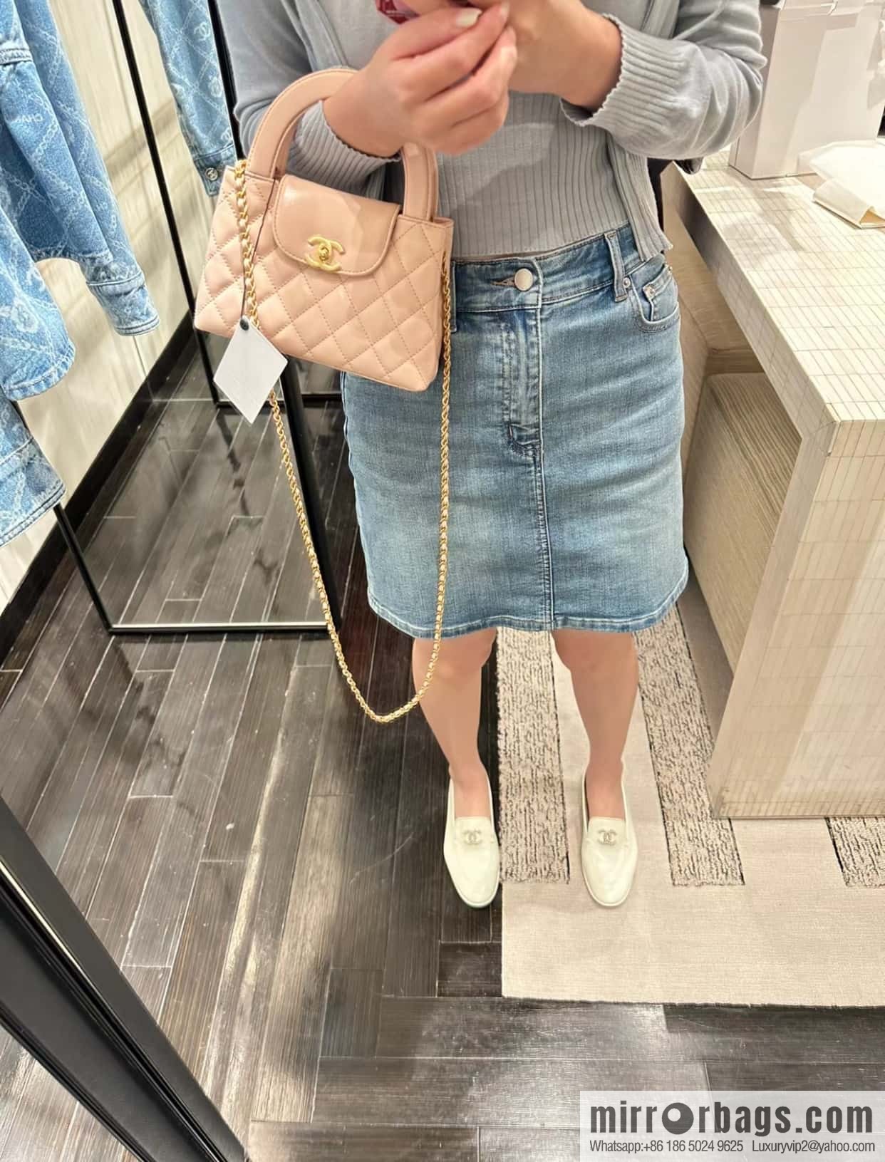 CHANEL 24S New Color Kelly Handle Bag, Large, Light Pink AS4416