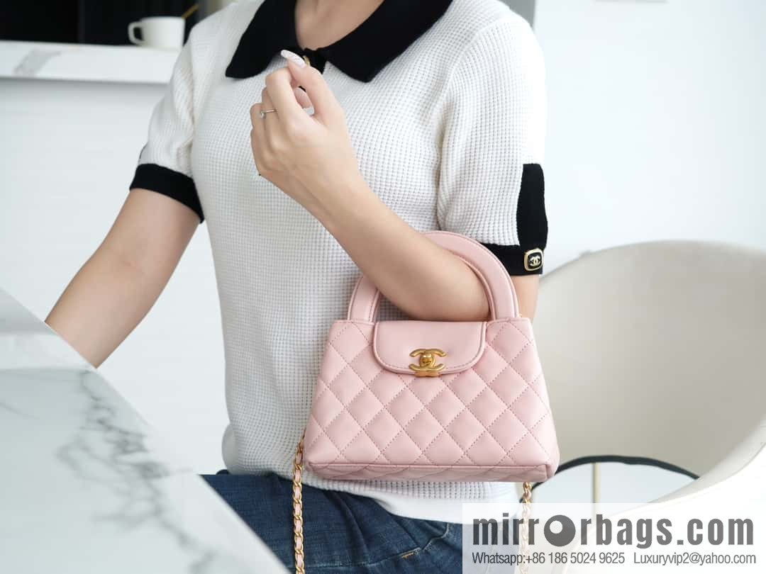 CHANEL 24S New Color Kelly Handle Bag, Large, Light Pink AS4416