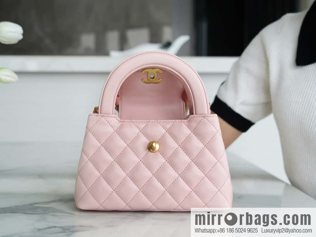 CHANEL 24S New Color Kelly Handle Bag, Large, Light Pink AS4416