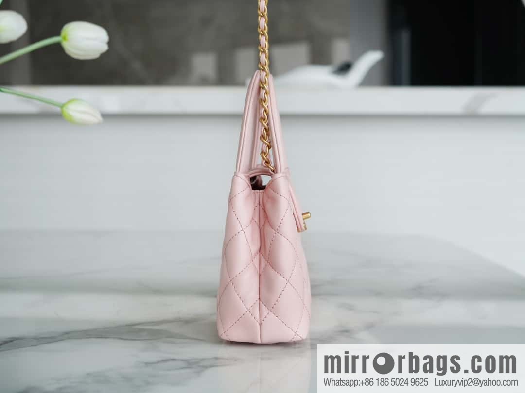 CHANEL 24S New Color Kelly Handle Bag, Large, Light Pink AS4416
