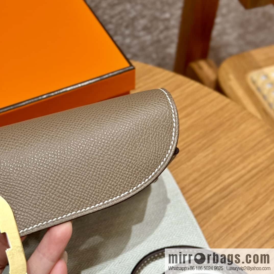 Chaine d'Ancre To Go Wallet, Pig Nose Togo Elephant Grey Gold Buckle