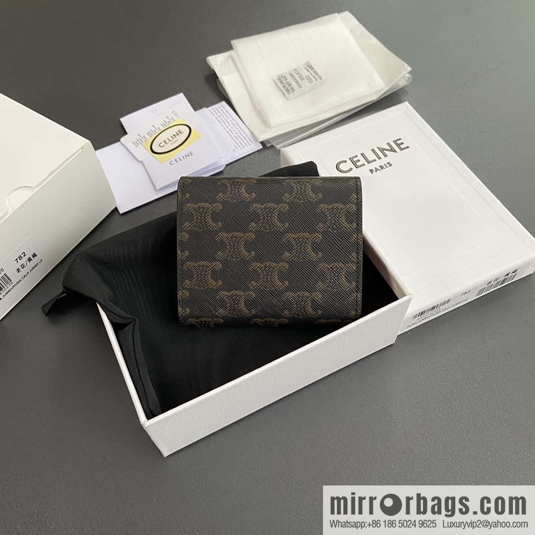 CELINE TRIOMPHE logo printed short wallet 10D782CQH.04LU783