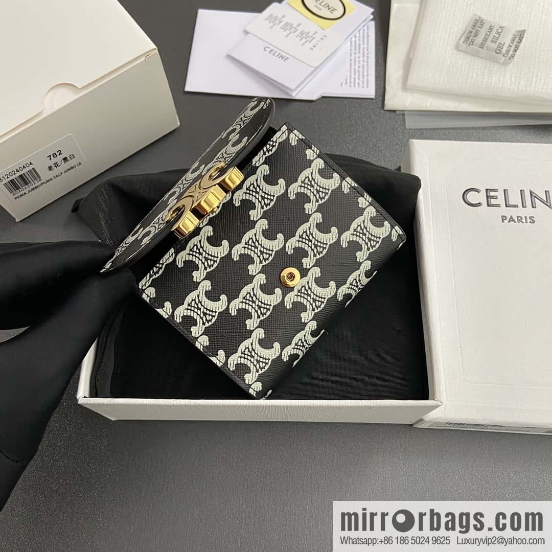 CELINE TRIOMPHE logo printed short wallet 10D782CQH.04LU783