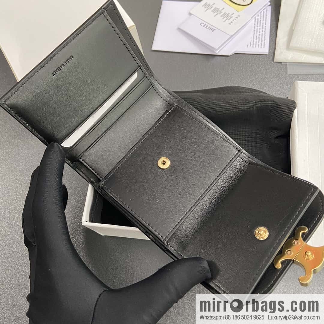 CELINE TRIOMPHE logo printed short wallet 10D782CQH.04LU783