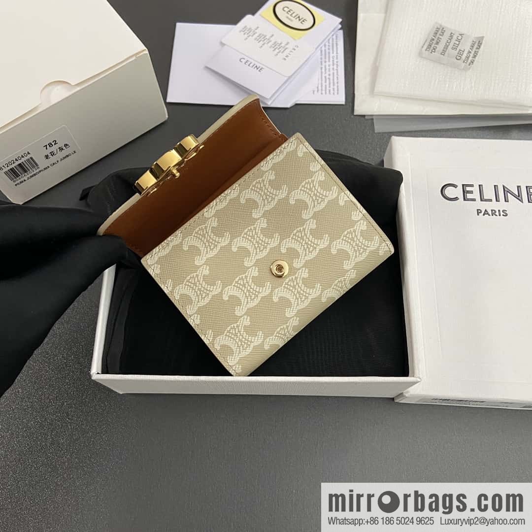 CELINE TRIOMPHE logo printed short wallet 10D782CQH.04LU783