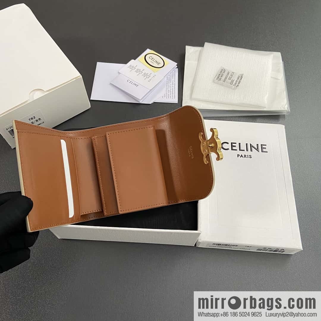 CELINE TRIOMPHE logo printed short wallet 10D782CQH.04LU783
