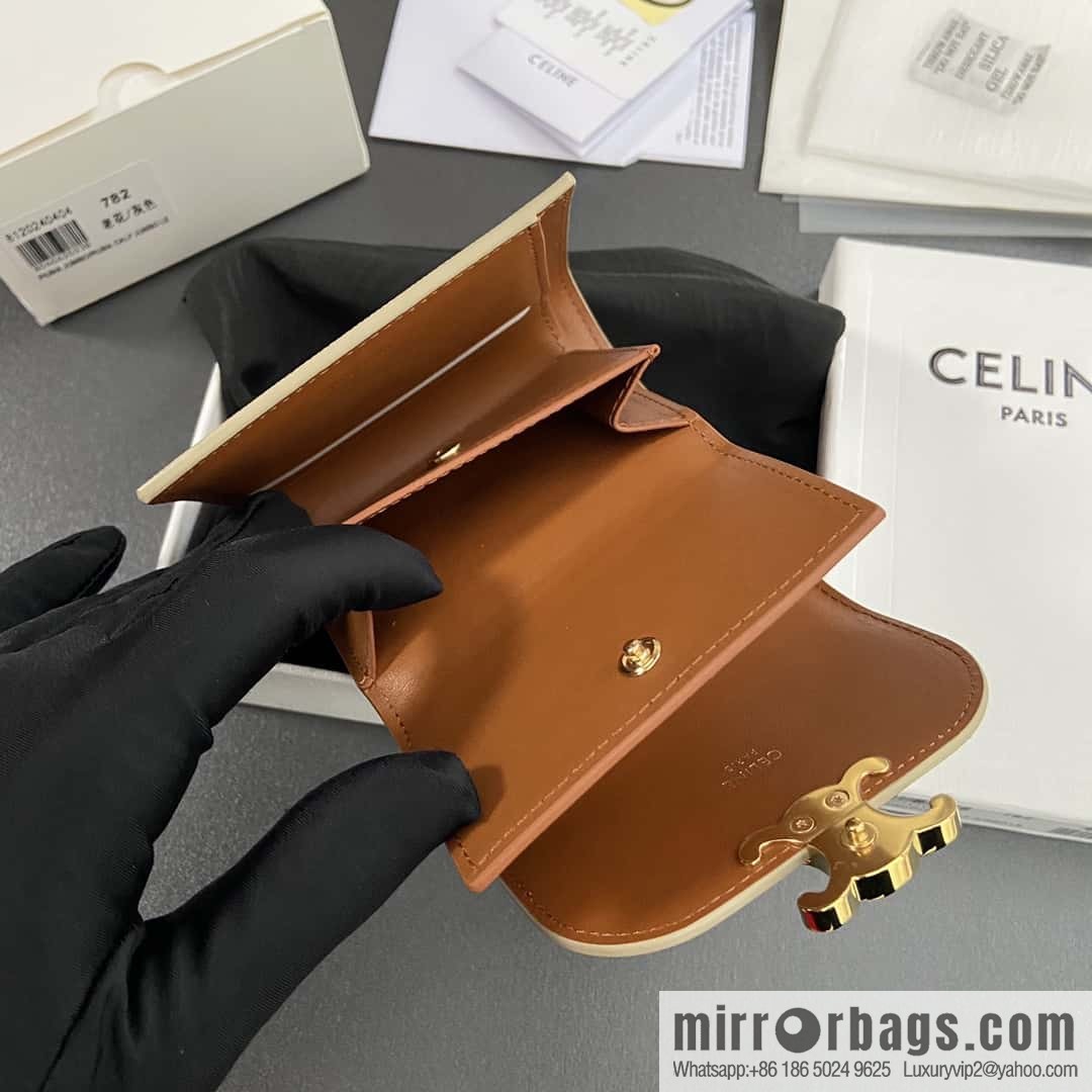 CELINE TRIOMPHE logo printed short wallet 10D782CQH.04LU783