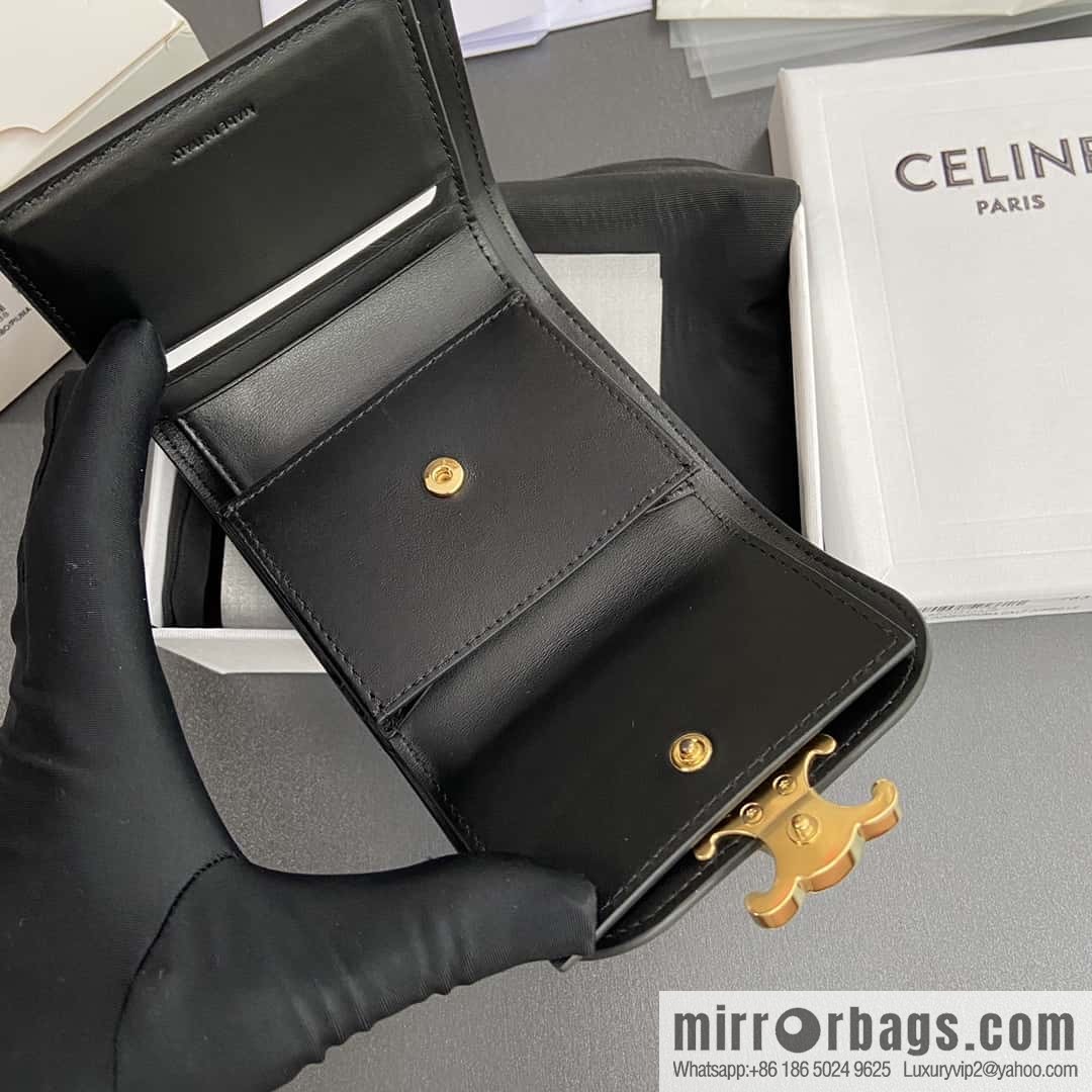 CELINE TRIOMPHE shiny cow leather wallet 10D782CQH.04LU783