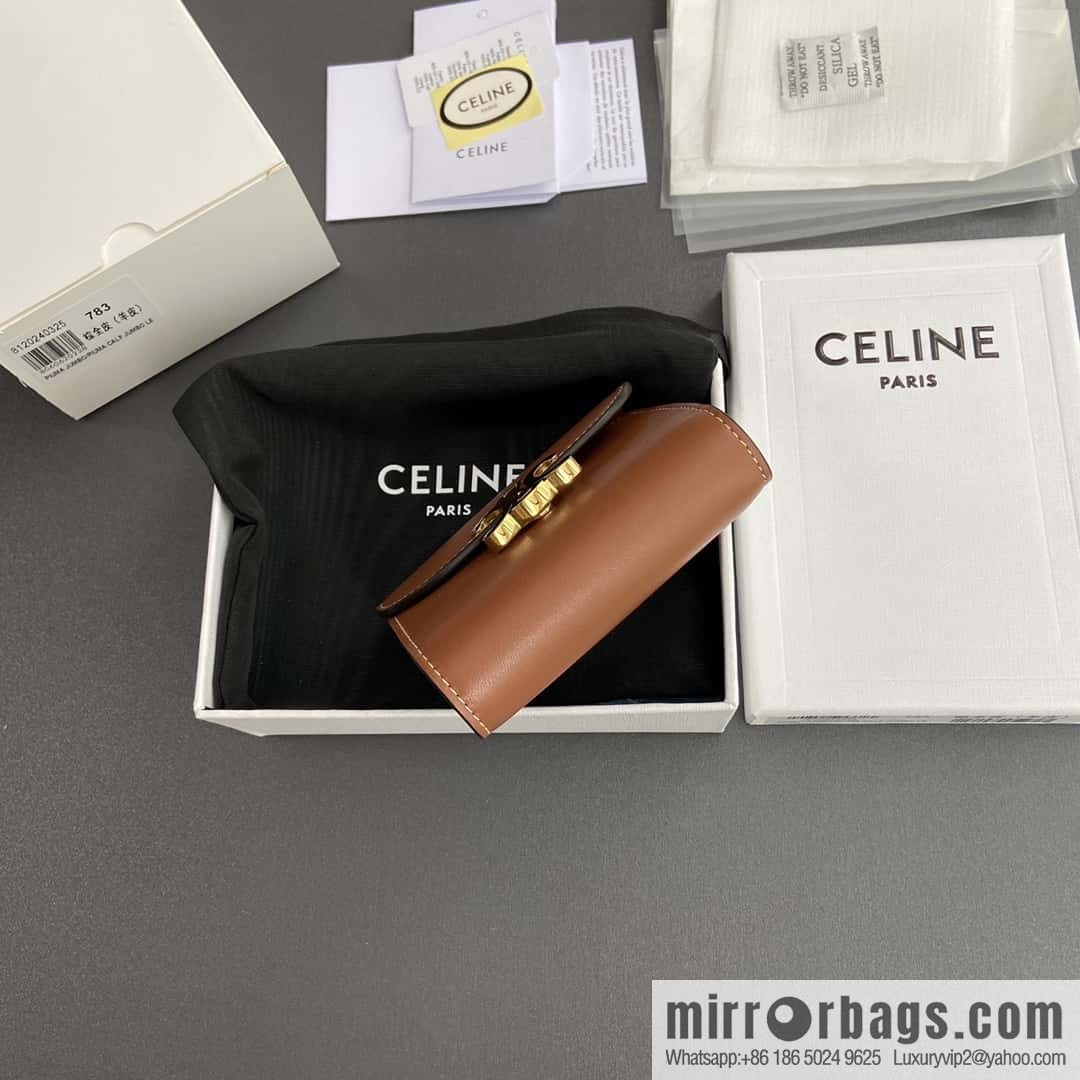 CELINE TRIOMPHE shiny sheep leather wallet 10D782CQH.04LU783