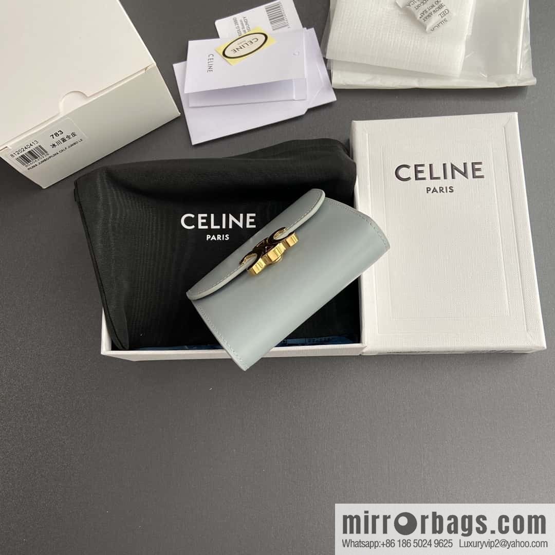 CELINE TRIOMPHE shiny cow leather wallet 10D782CQH.04LU783