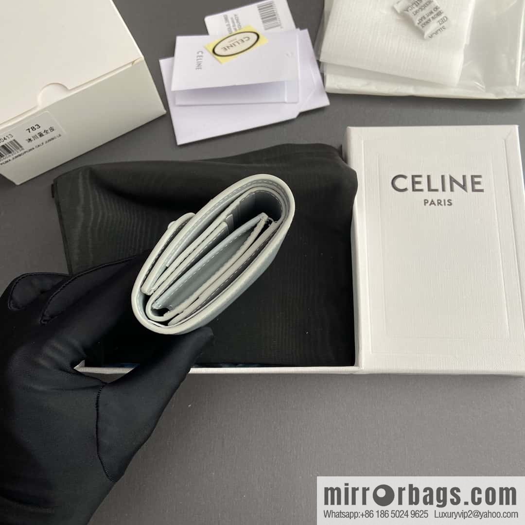 CELINE TRIOMPHE shiny cow leather wallet 10D782CQH.04LU783