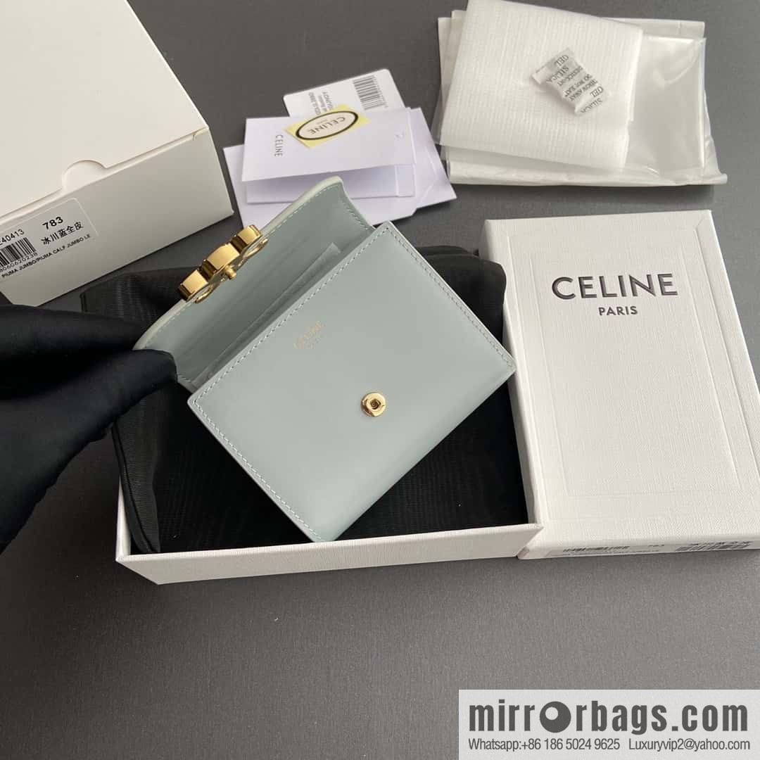 CELINE TRIOMPHE shiny cow leather wallet 10D782CQH.04LU783