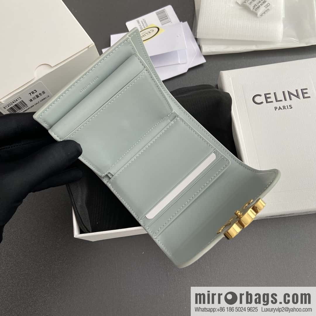 CELINE TRIOMPHE shiny cow leather wallet 10D782CQH.04LU783