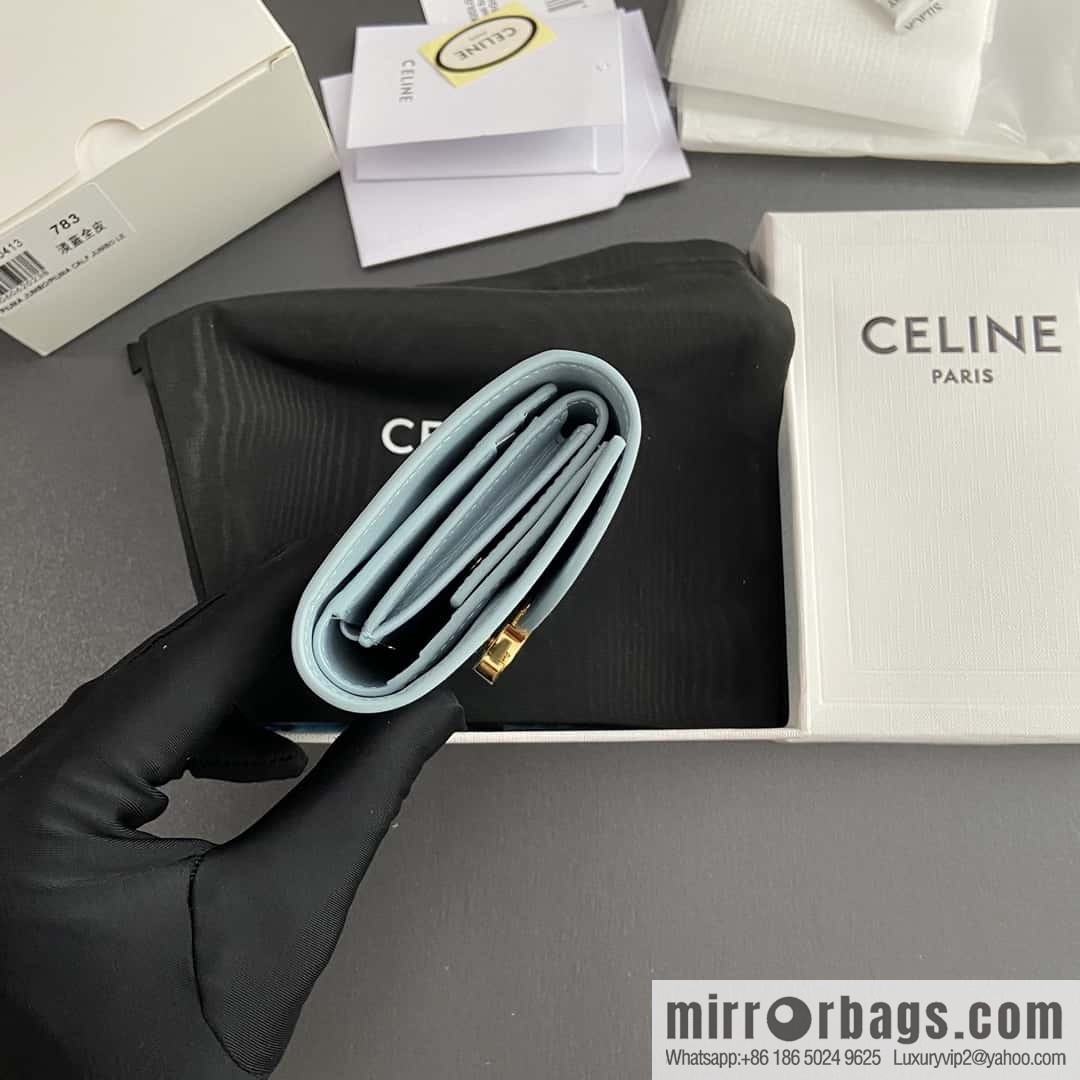 CELINE TRIOMPHE shiny cow leather wallet 10D782CQH.04LU783