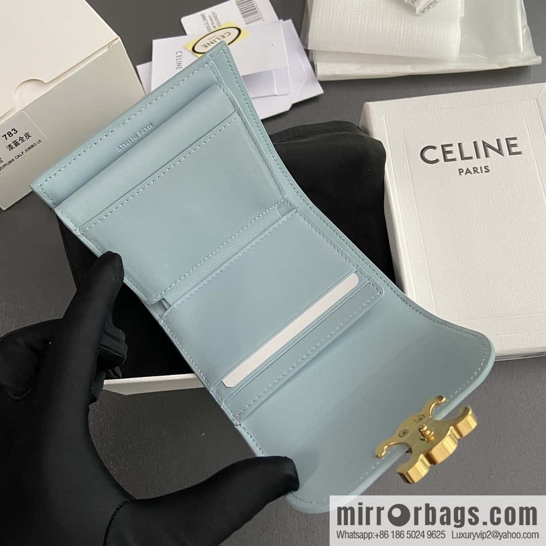 CELINE TRIOMPHE shiny cow leather wallet 10D782CQH.04LU783