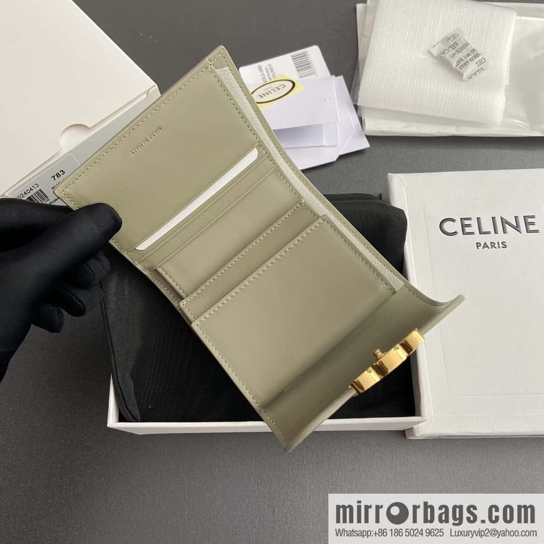 CELINE TRIOMPHE shiny cow leather wallet 10D782CQH.04LU783