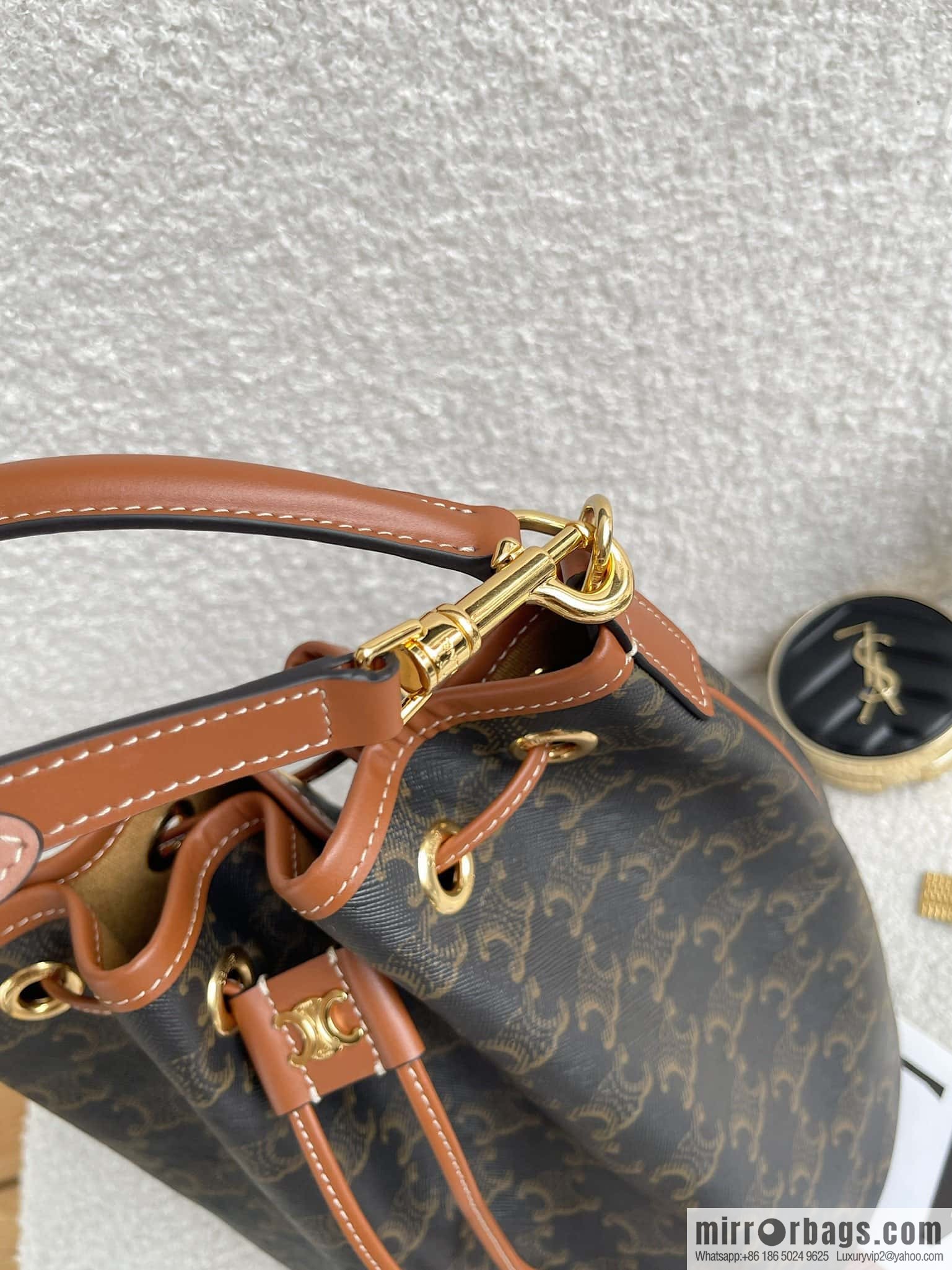 CELINE CLARA logo printed cow leather handbag 116882