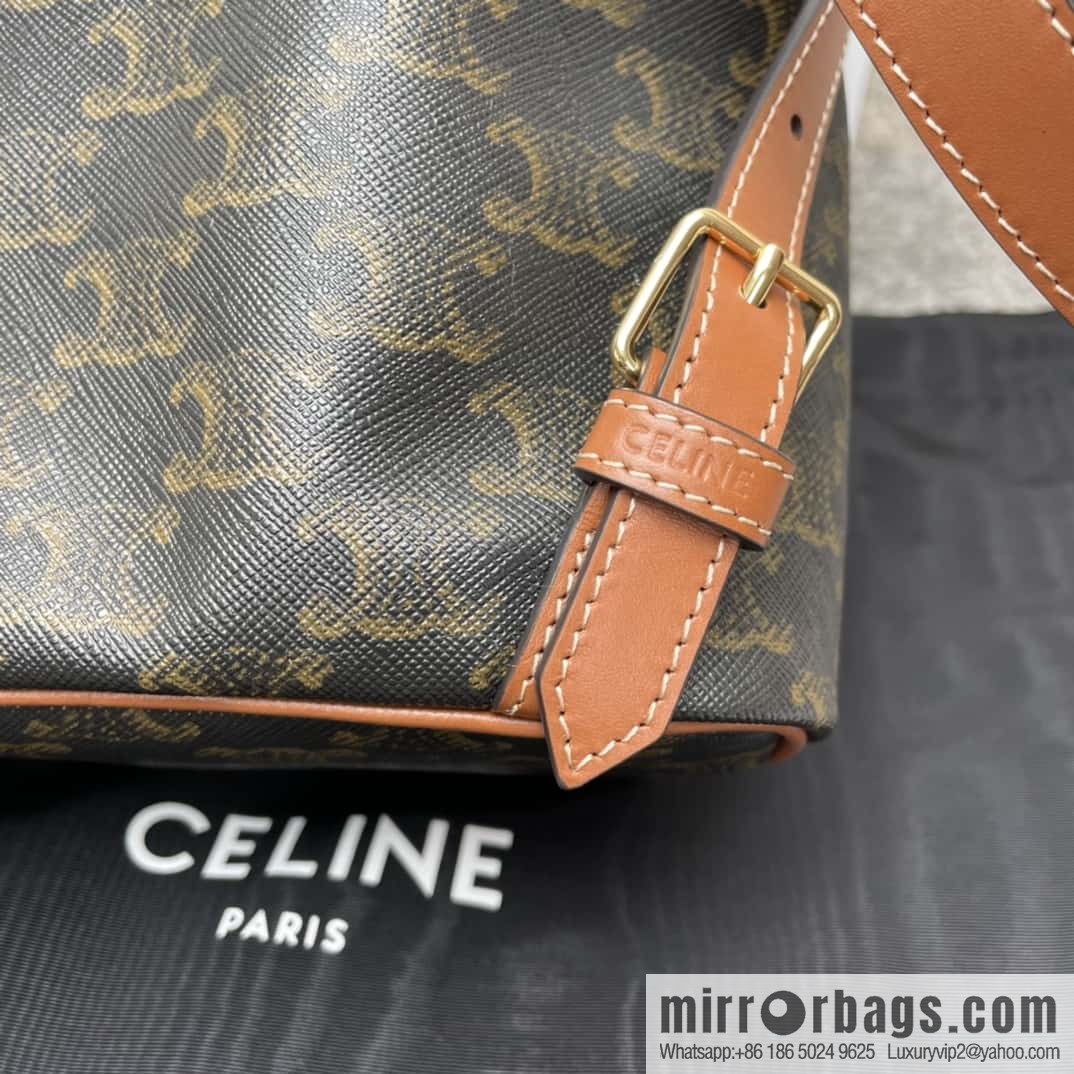 CELINE FOLCO TRIOMPHE CANVAS logo print and cow leather mini backpack 197662