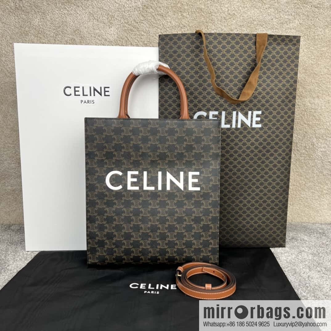 CELINE CABAS TRIOMPHE Canvas Small Vertical Handbag 191542