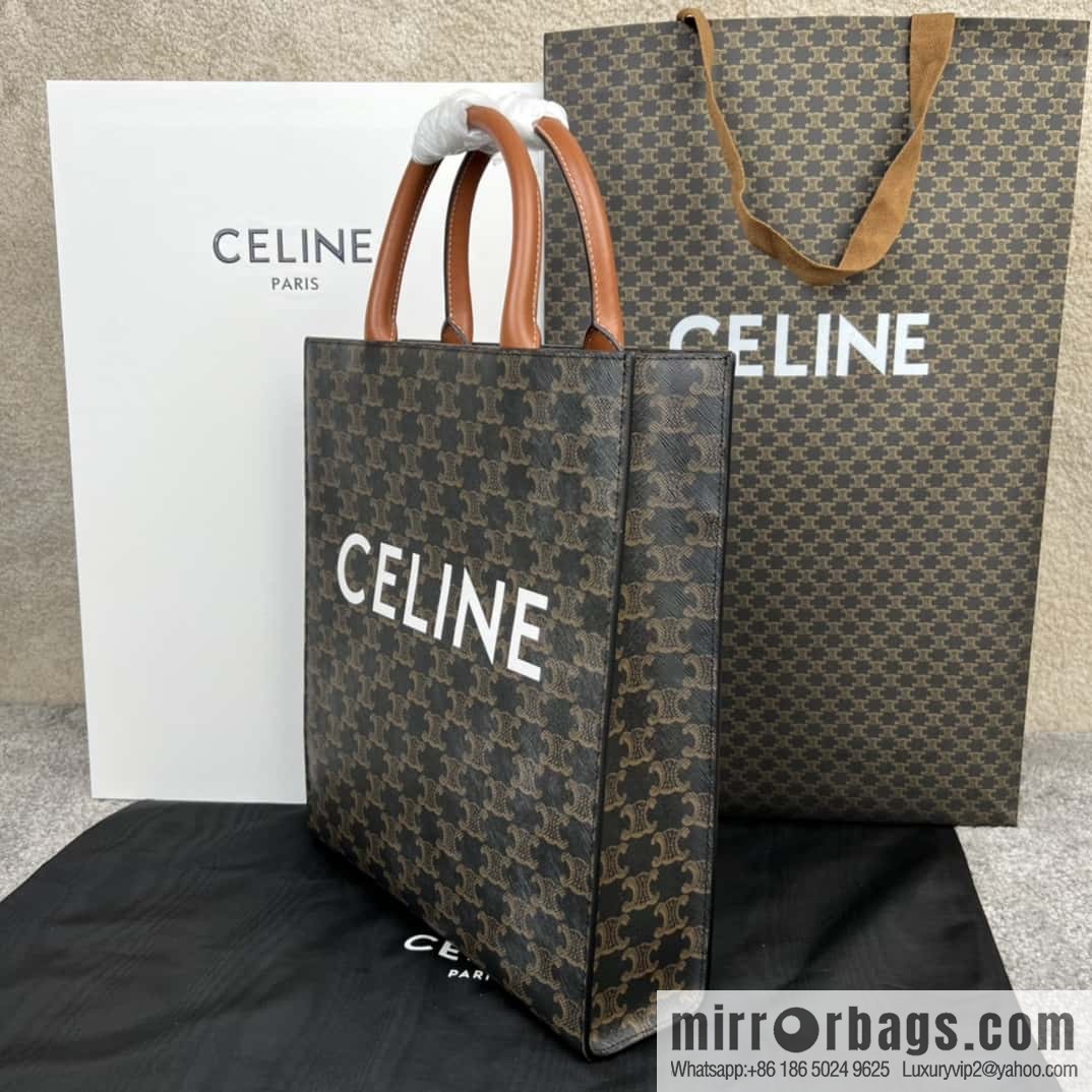 CELINE CABAS TRIOMPHE Canvas Small Vertical Handbag 191542