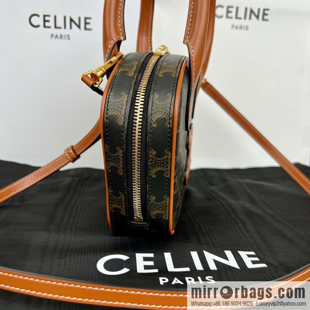 CELINE Mini Arc de Triomphe Logo Printed Bowling Bag 110462