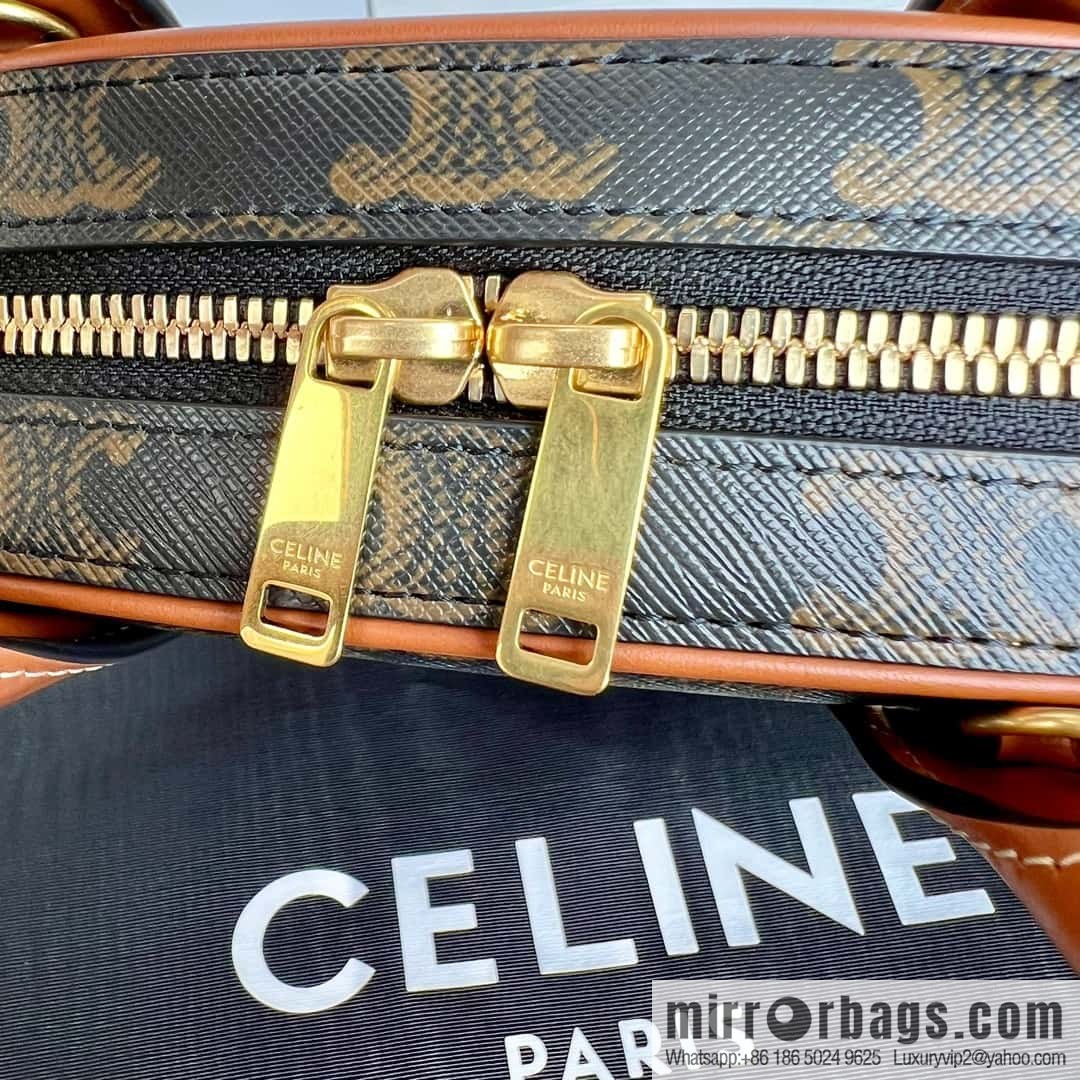 CELINE Mini Arc de Triomphe Logo Printed Bowling Bag 110462