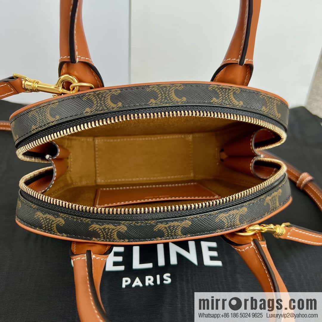 CELINE Mini Arc de Triomphe Logo Printed Bowling Bag 110462