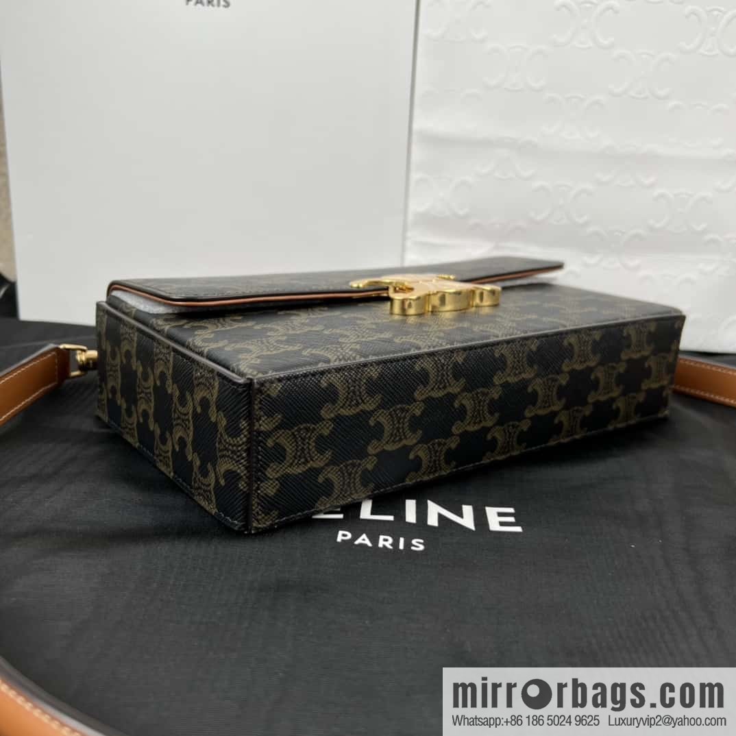 CELINE BOX TRIOMPHE logo printed cow leather handbag 199992