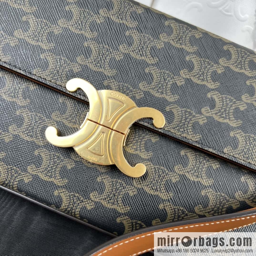 CELINE BOX TRIOMPHE logo printed cow leather handbag 199992