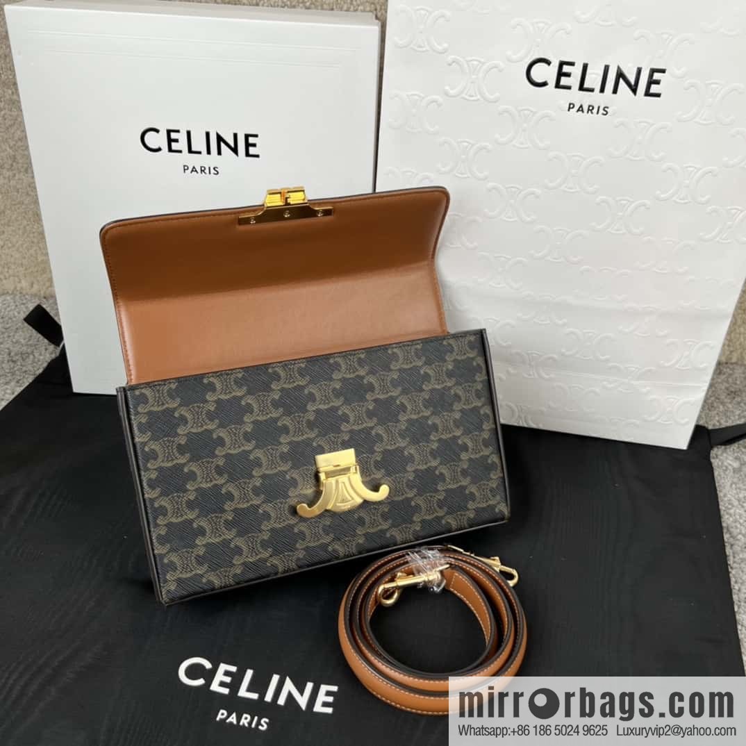 CELINE BOX TRIOMPHE logo printed cow leather handbag 199992