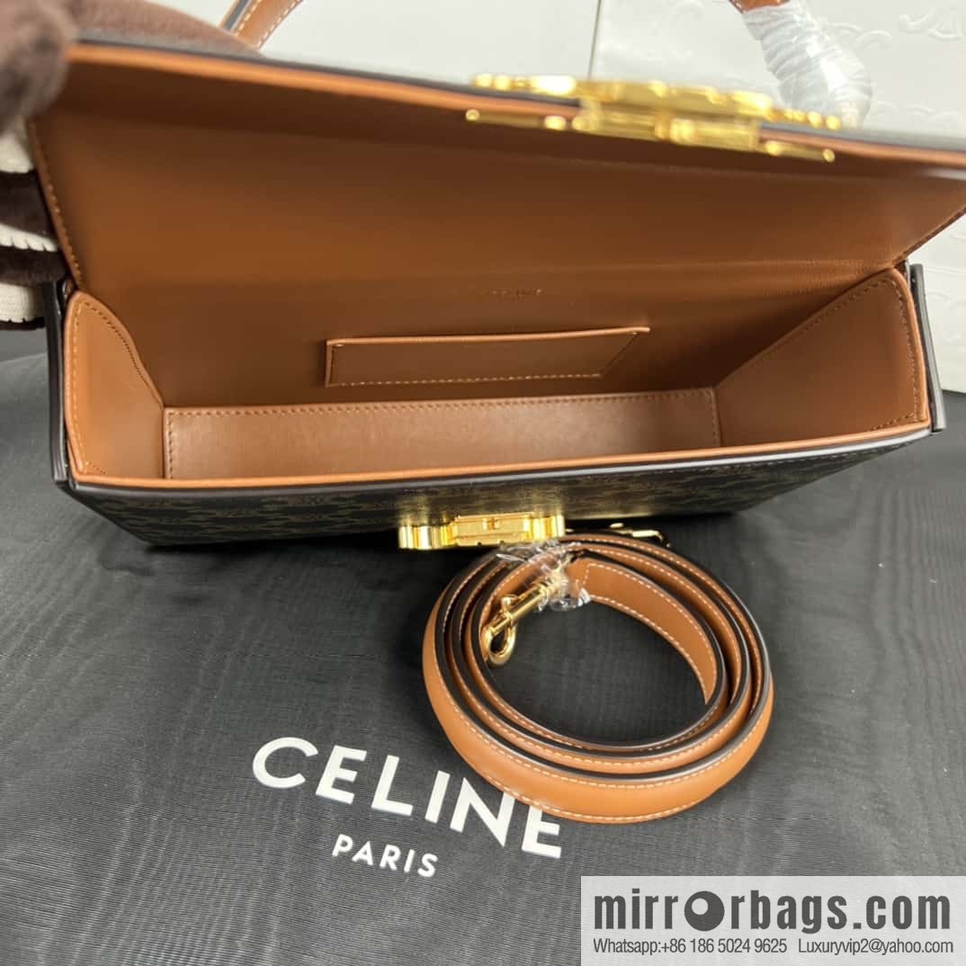 CELINE BOX TRIOMPHE logo printed cow leather handbag 199992