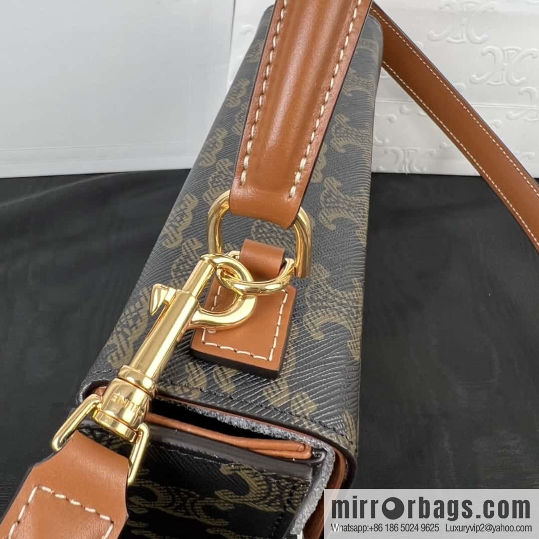 CELINE BOX TRIOMPHE logo printed cow leather handbag 199992