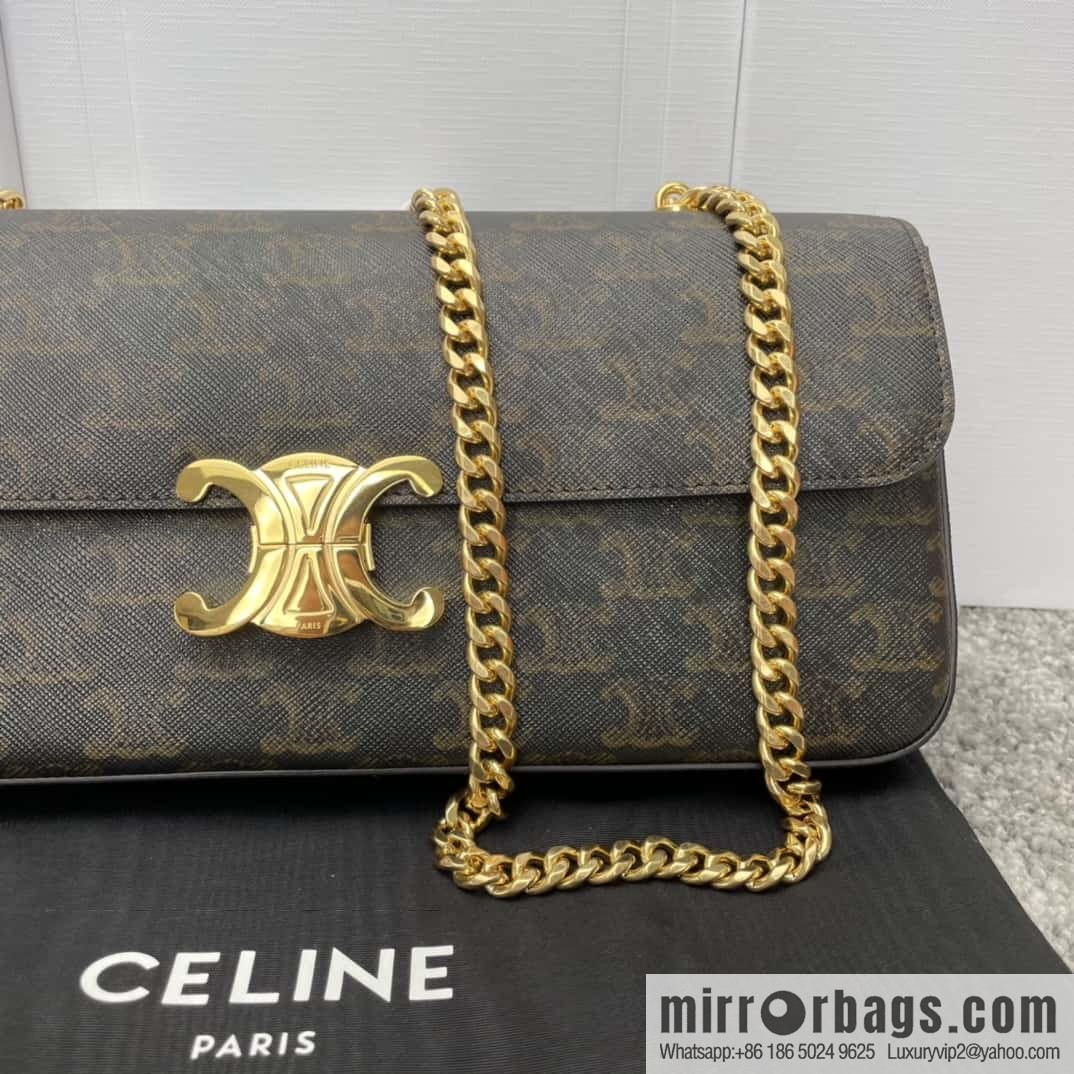 CELINE new TRIOMPHE logo printed chain bag 197412
