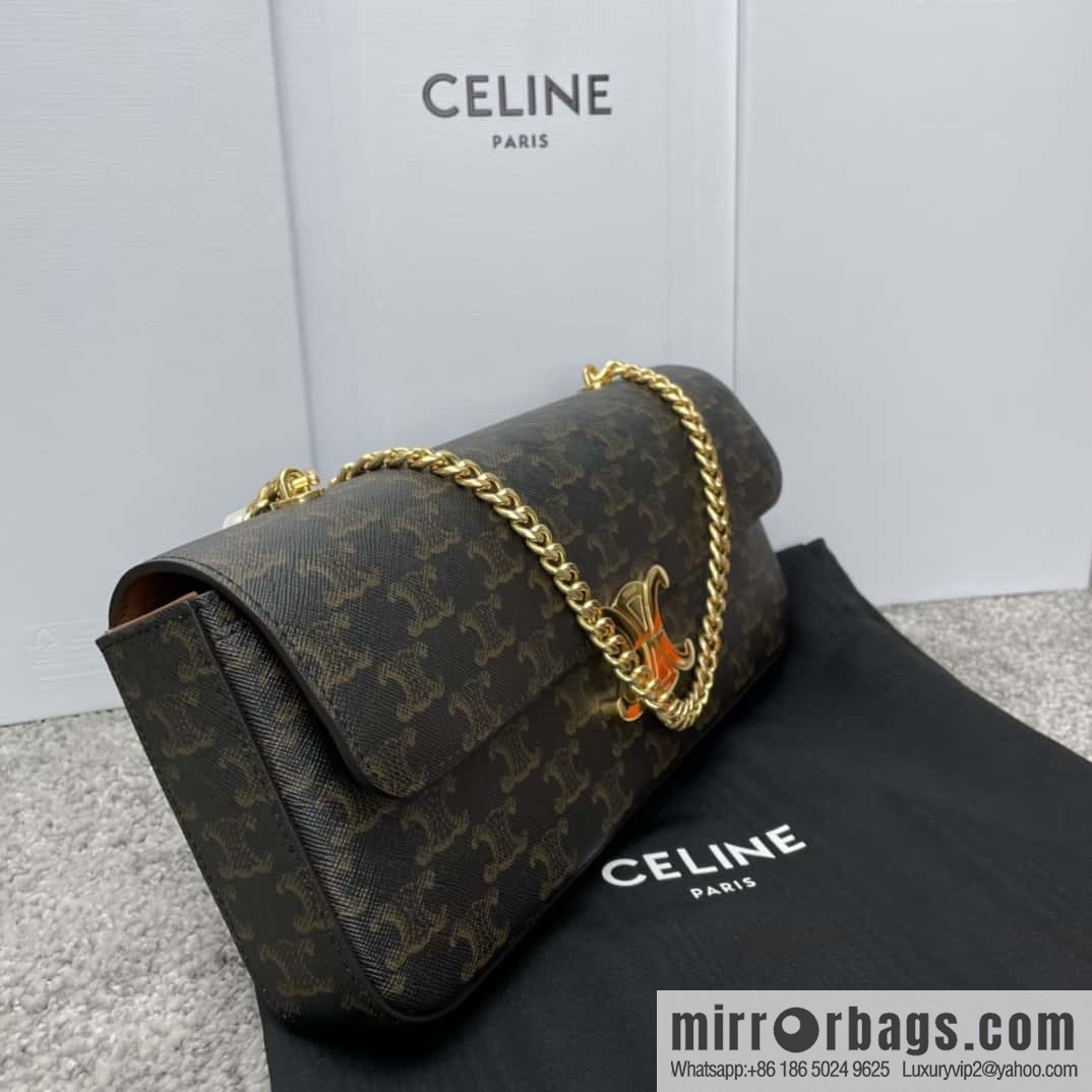CELINE new TRIOMPHE logo printed chain bag 197412