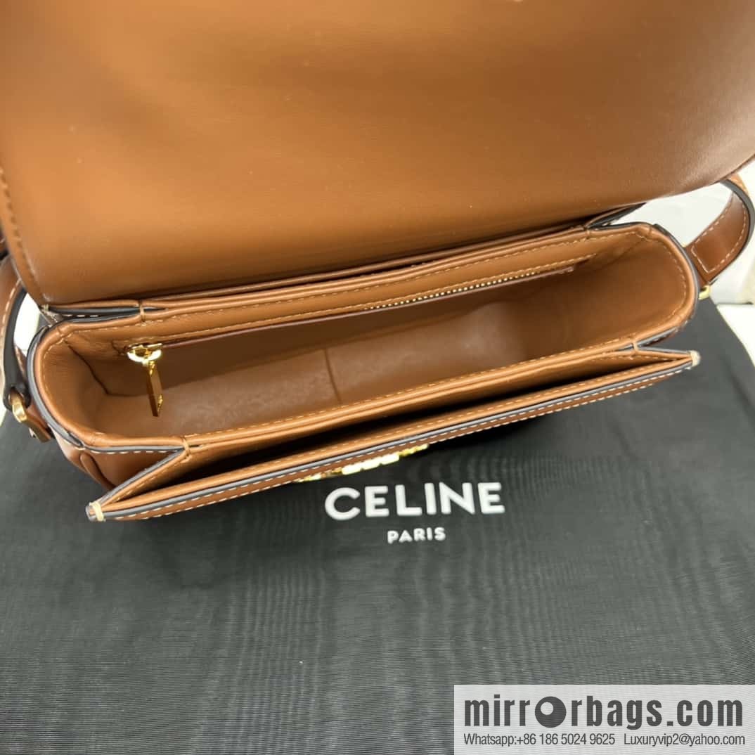 CELINE TRIOMPHE Canvas and calfskin small handbag 188882
