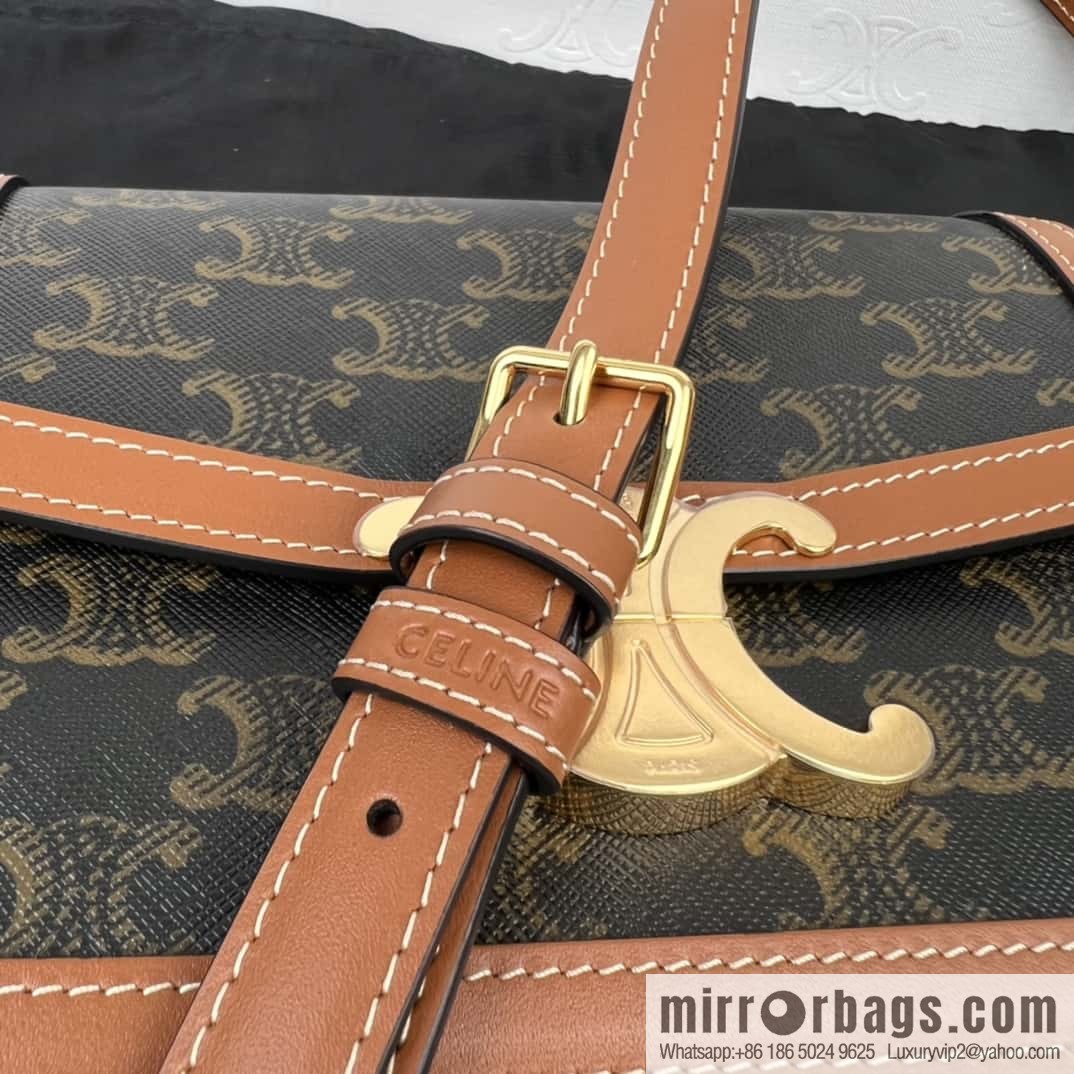 CELINE TRIOMPHE Canvas and calfskin small handbag 188882
