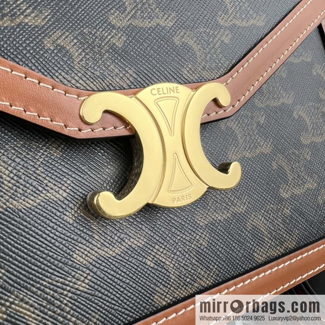 CELINE ENVELOPPE TRIOMPHE signature printed cow leather envelope bag 113322