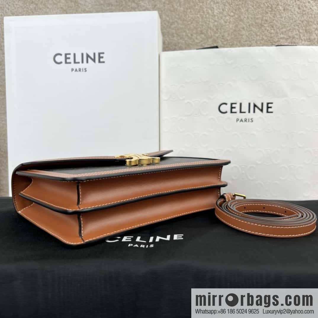 CELINE ENVELOPPE TRIOMPHE signature printed cow leather envelope bag 113322