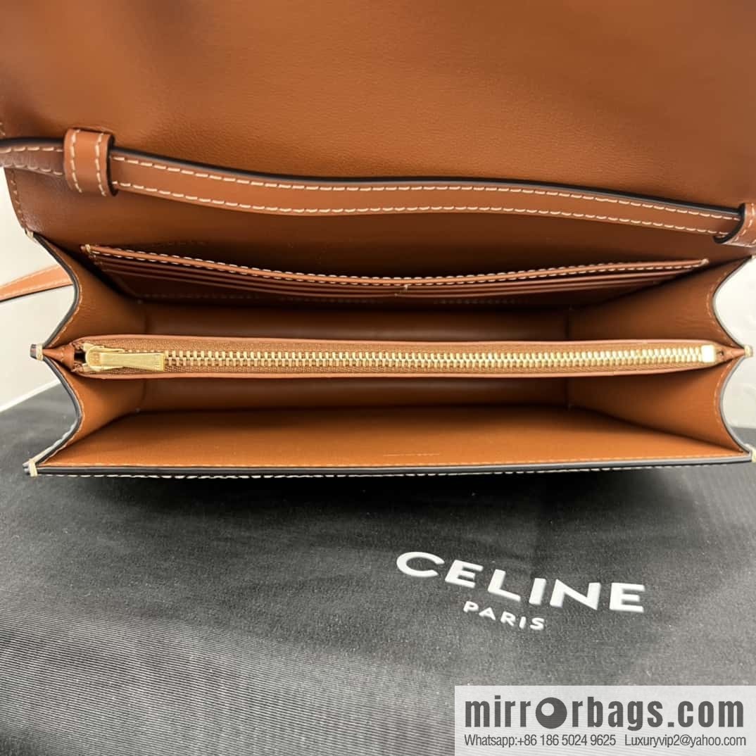 CELINE ENVELOPPE TRIOMPHE signature printed cow leather envelope bag 113322