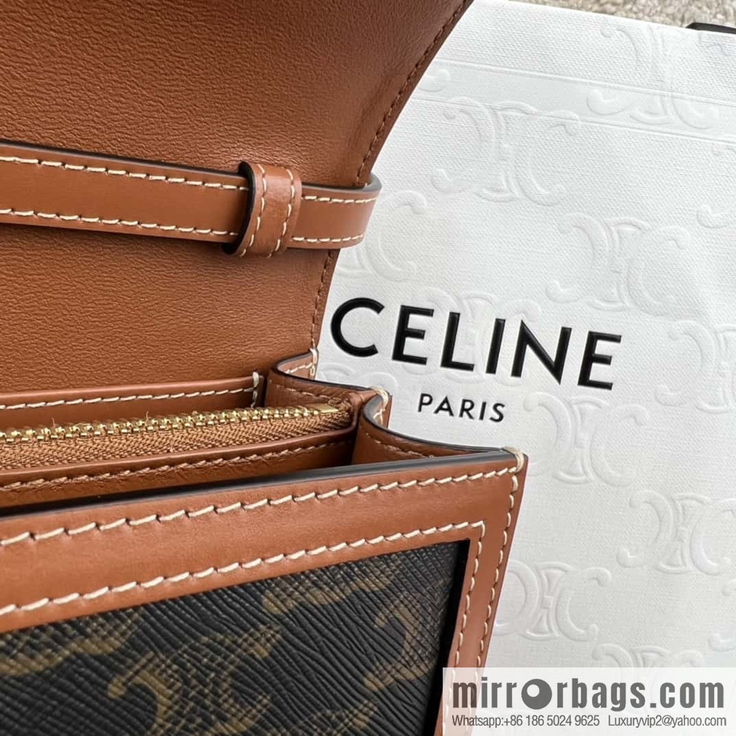 CELINE ENVELOPPE TRIOMPHE signature printed cow leather envelope bag 113322
