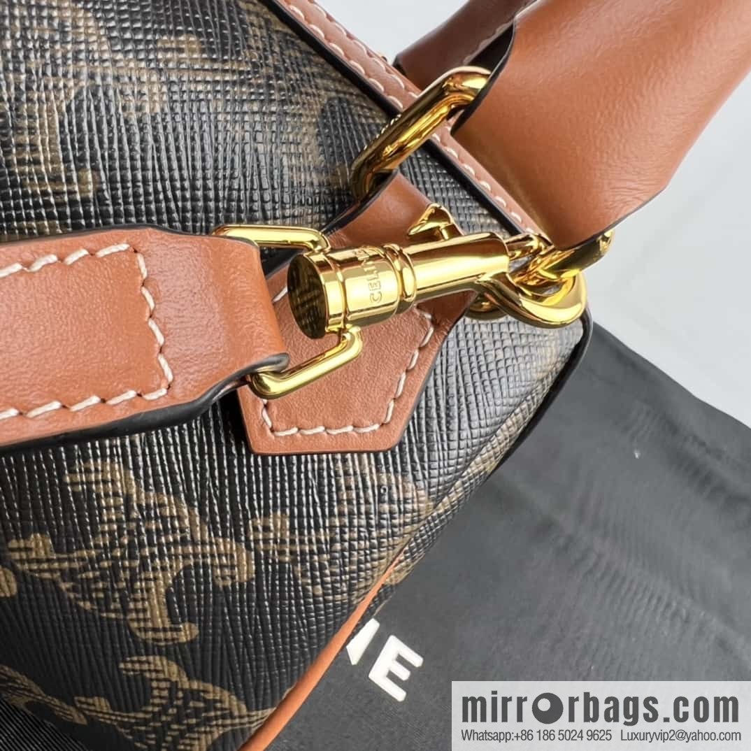 CELINE TRIOMPHE Faux Leather Mini Boston Bag 195112