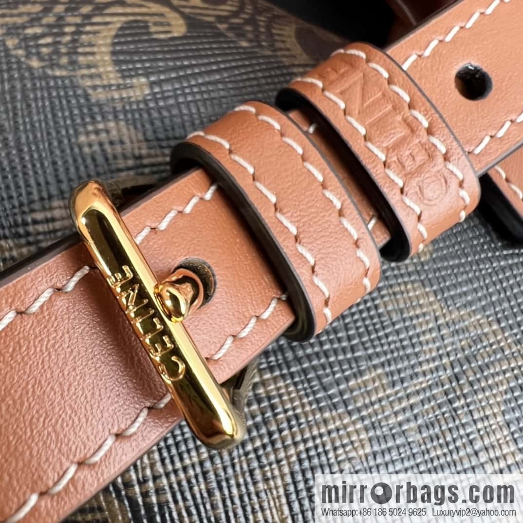CELINE TRIOMPHE Faux Leather Mini Boston Bag 195112